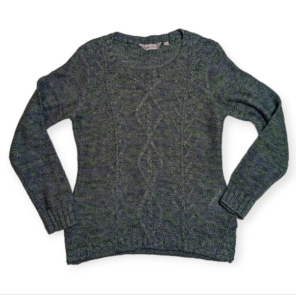 Mountain Warehouse Green Purple Blend Scoop Neck Knit Sweater  Top Woman 8 - Picture 1 of 11